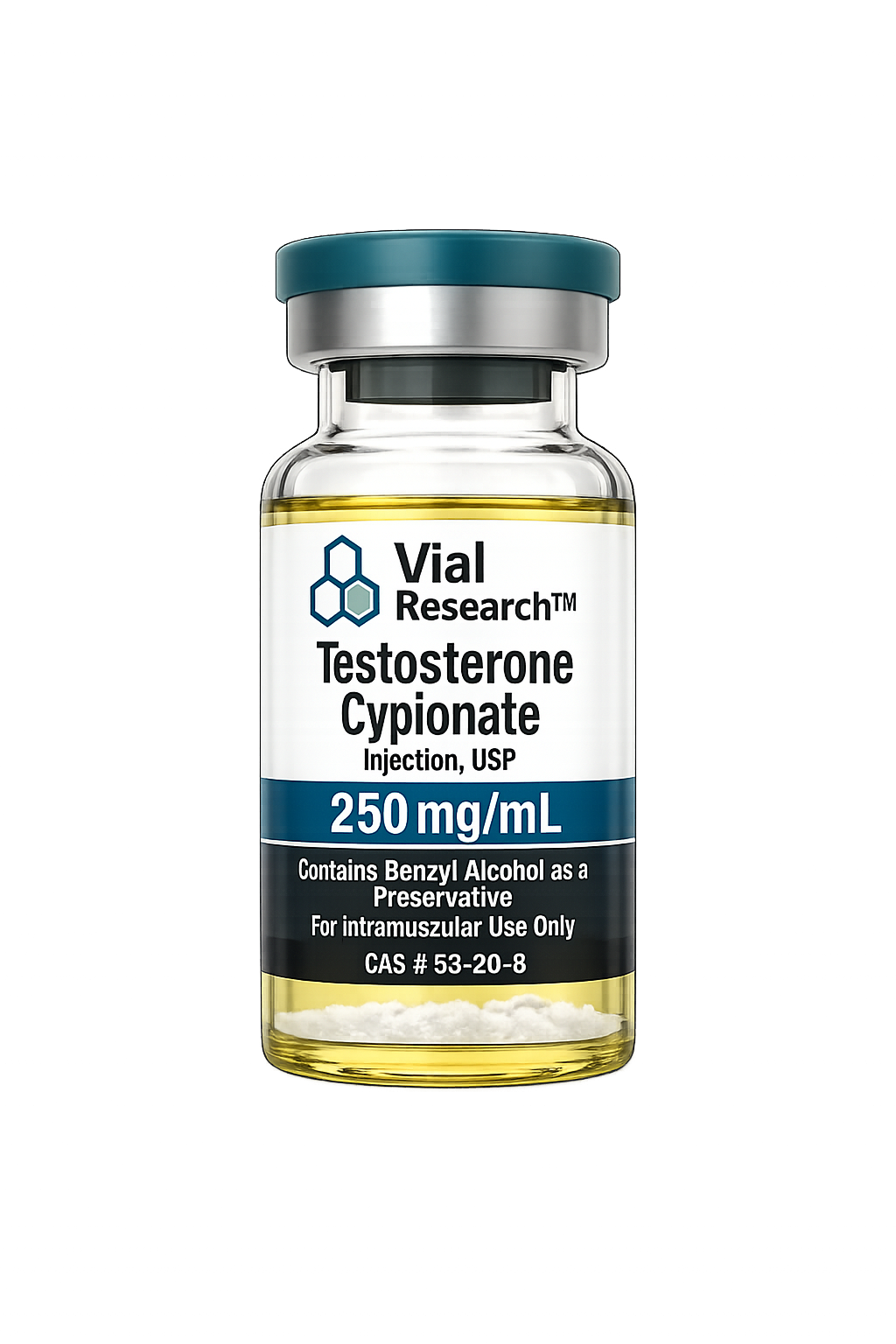 Vial Research Testosterone Cypionate 250mg/mL - 10mL research vial — Hormonal Support